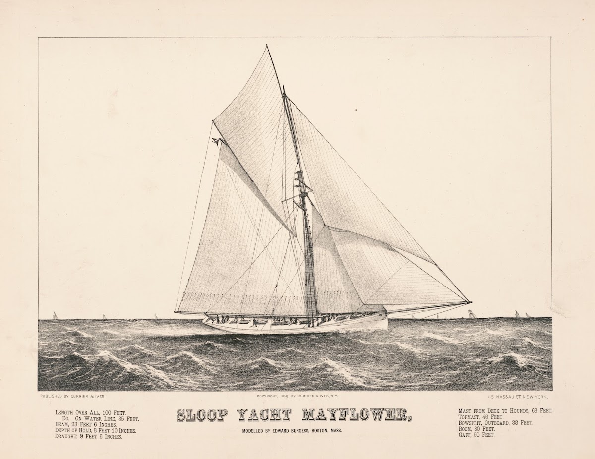 Sloop yacht Mayflower modelled by Edward Burgess Boston Mass 1886
