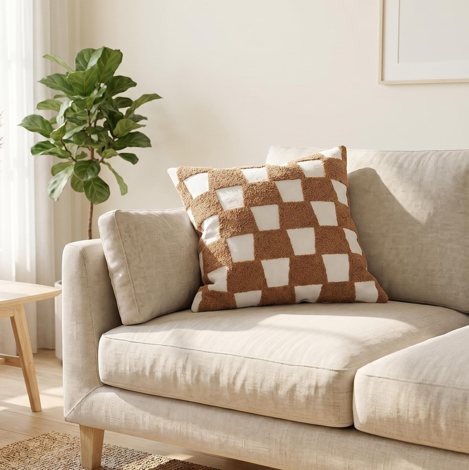 Tufted pillow cover, abstract patterns, 45×45 cm