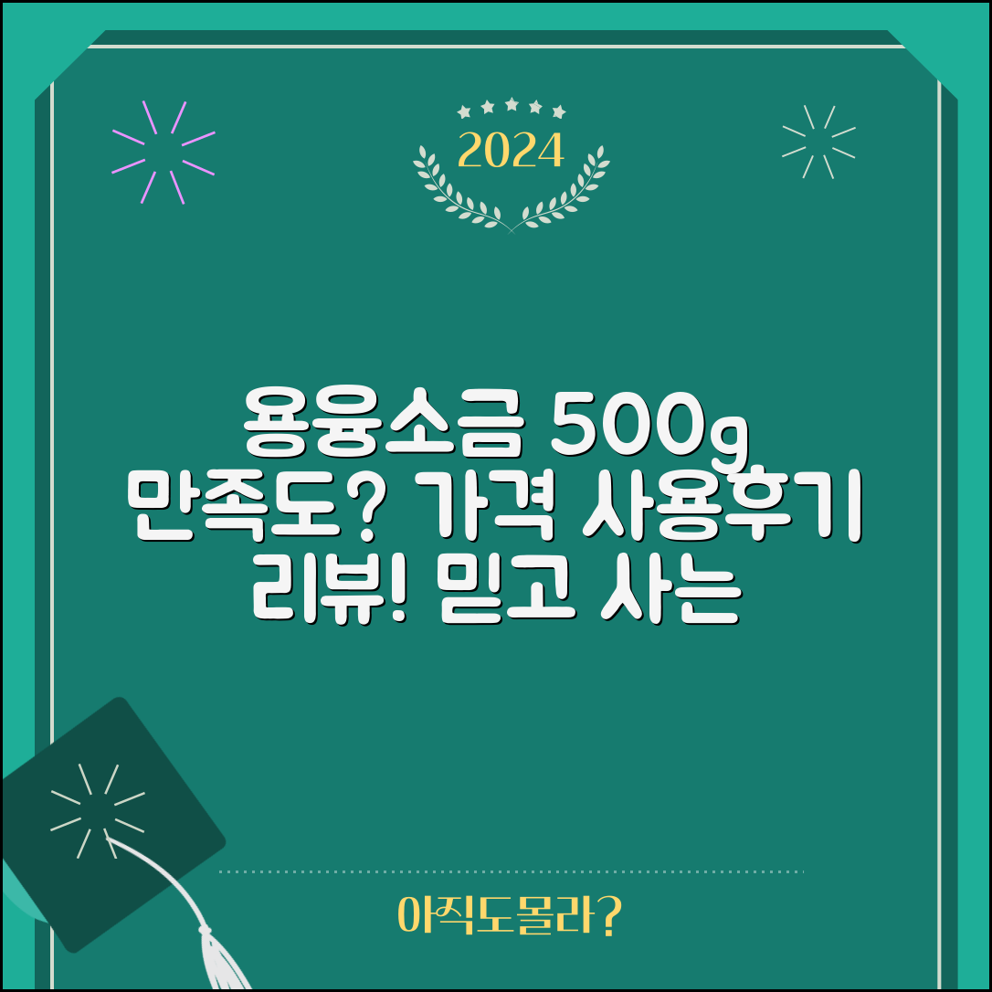 “용융소금500g 가격, 실사용 후 만족도는?”
