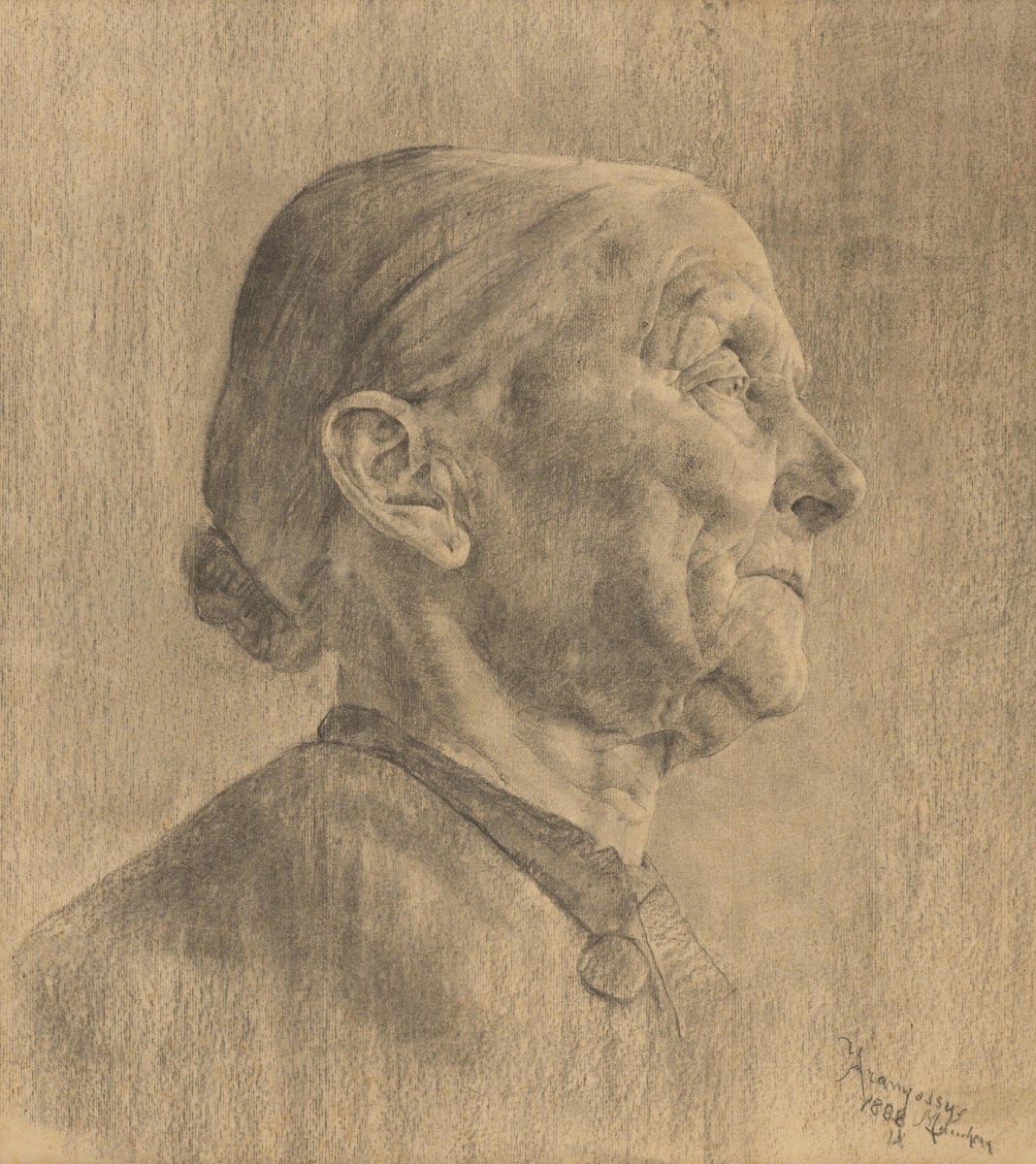 Štúdia hlavy starenky 1888