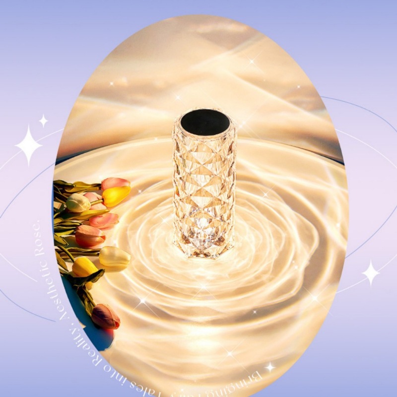 Crystal Table Lamp, 16 Colors, Remote Control