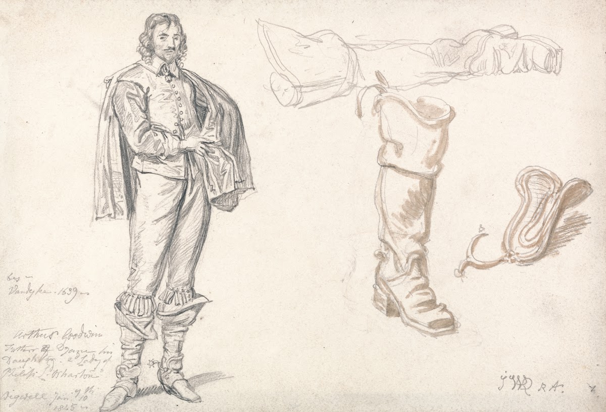 Studies after Anthony van Dycks Portrait of Arthur Goodwin 1825