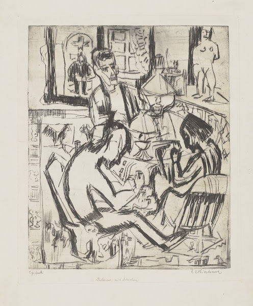 Interieur mit Menschen 1923