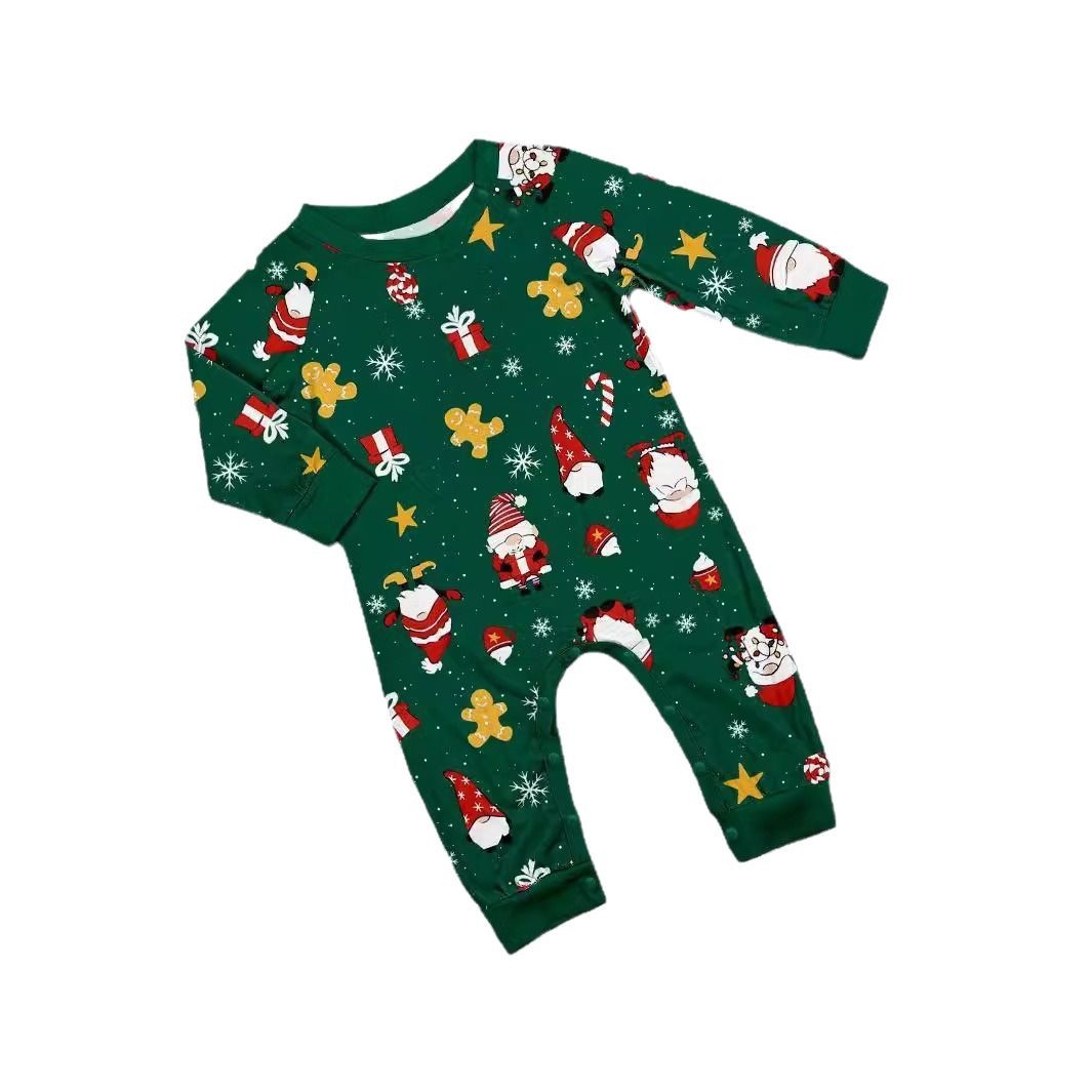 Christmas Family Pajama with Snowflakes and Santa Claus