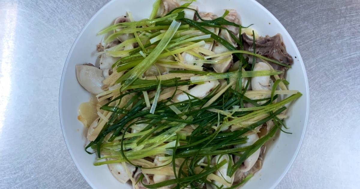 Dồi trường hấp dầu mè - phủ hành gừng [Eat Clean - Lose weight]