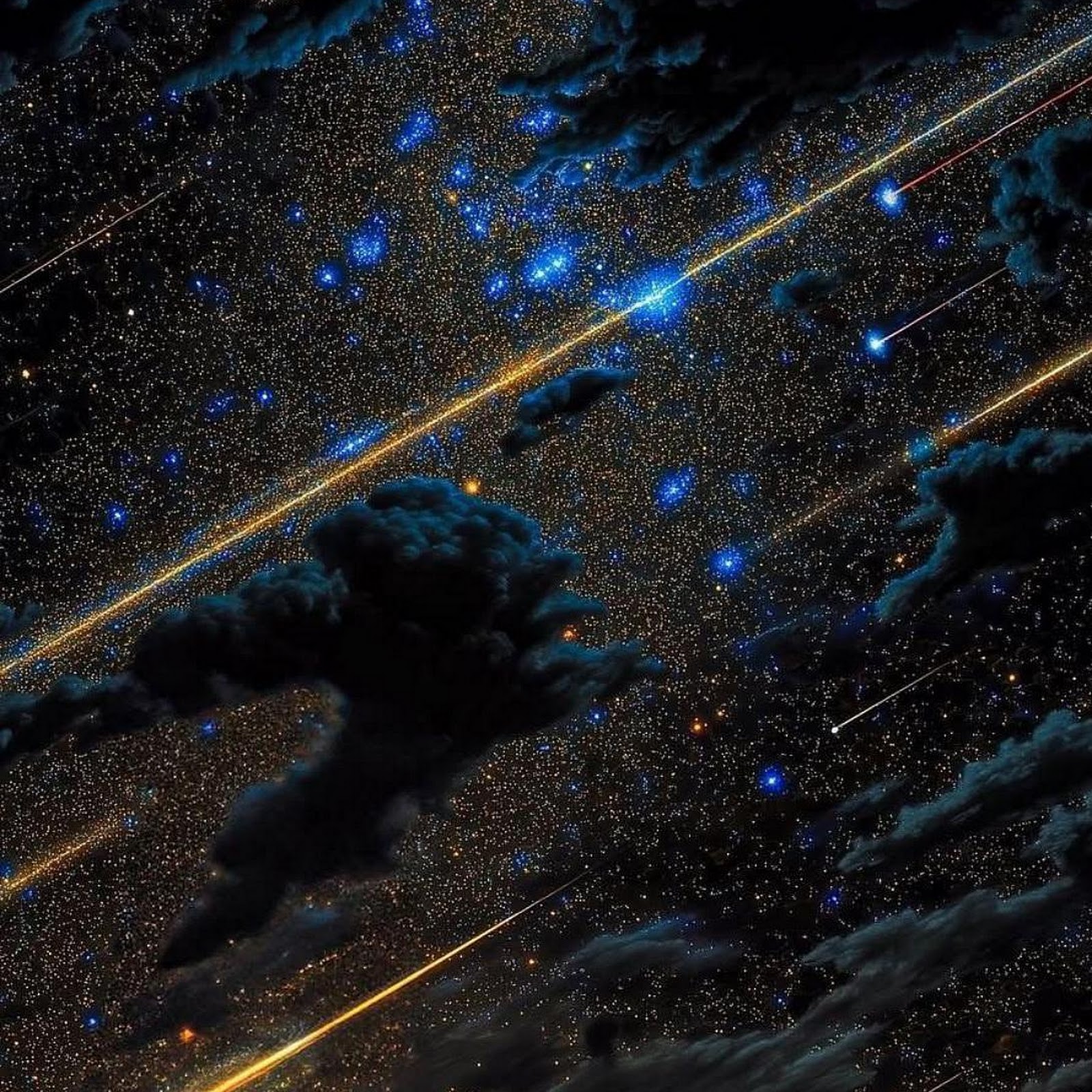 Download Meteor Shower Over Desert Mountains Full HD iPhone