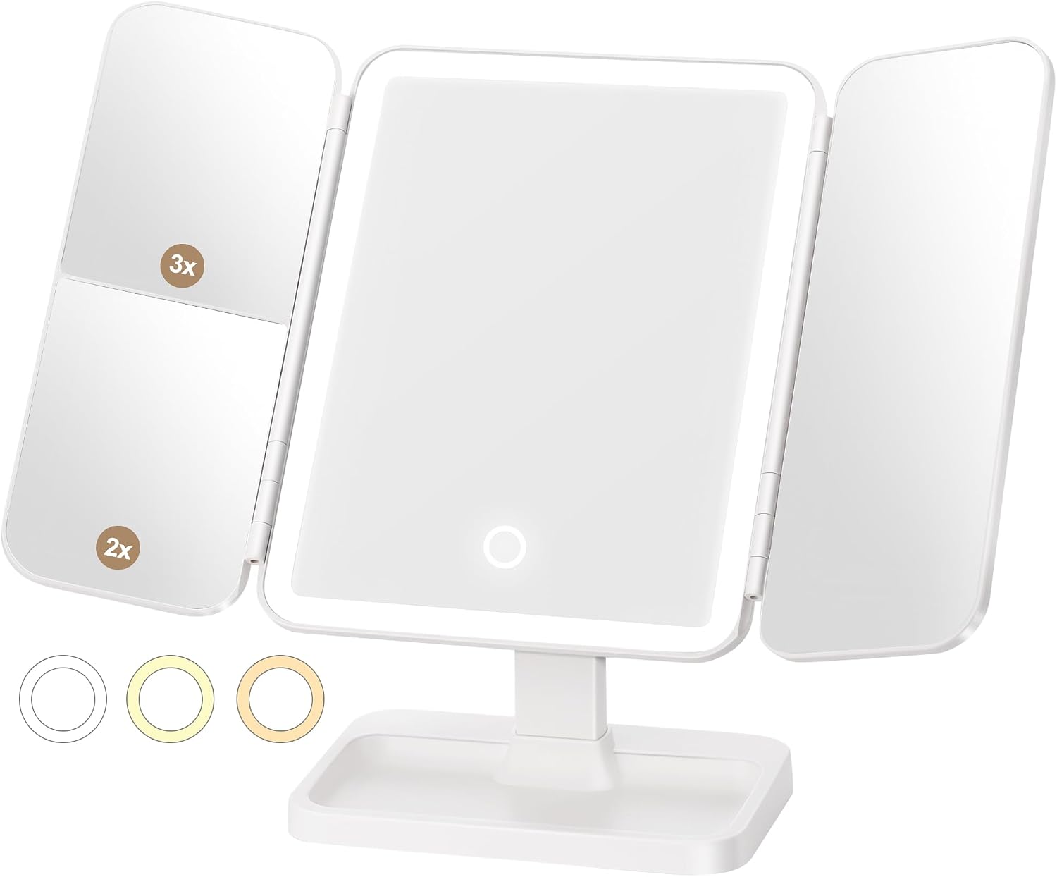 Deweisn Espejo de Tocador Plegable con Borde Iluminado