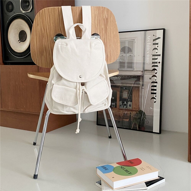 Linen Backpack, wear-resistant, drawstring