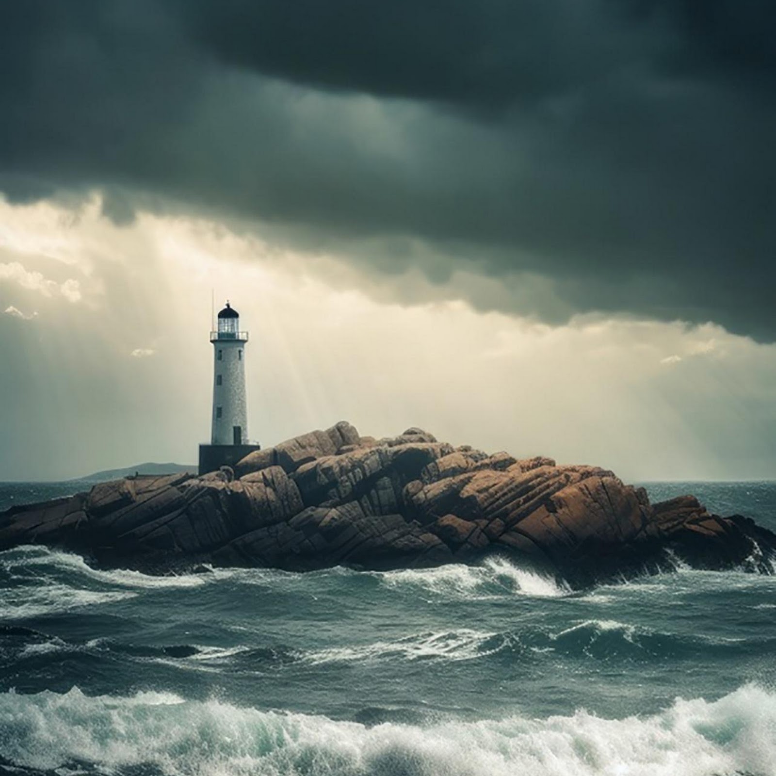 Download Lighthouse On Rocky Island Full HD iPhone
