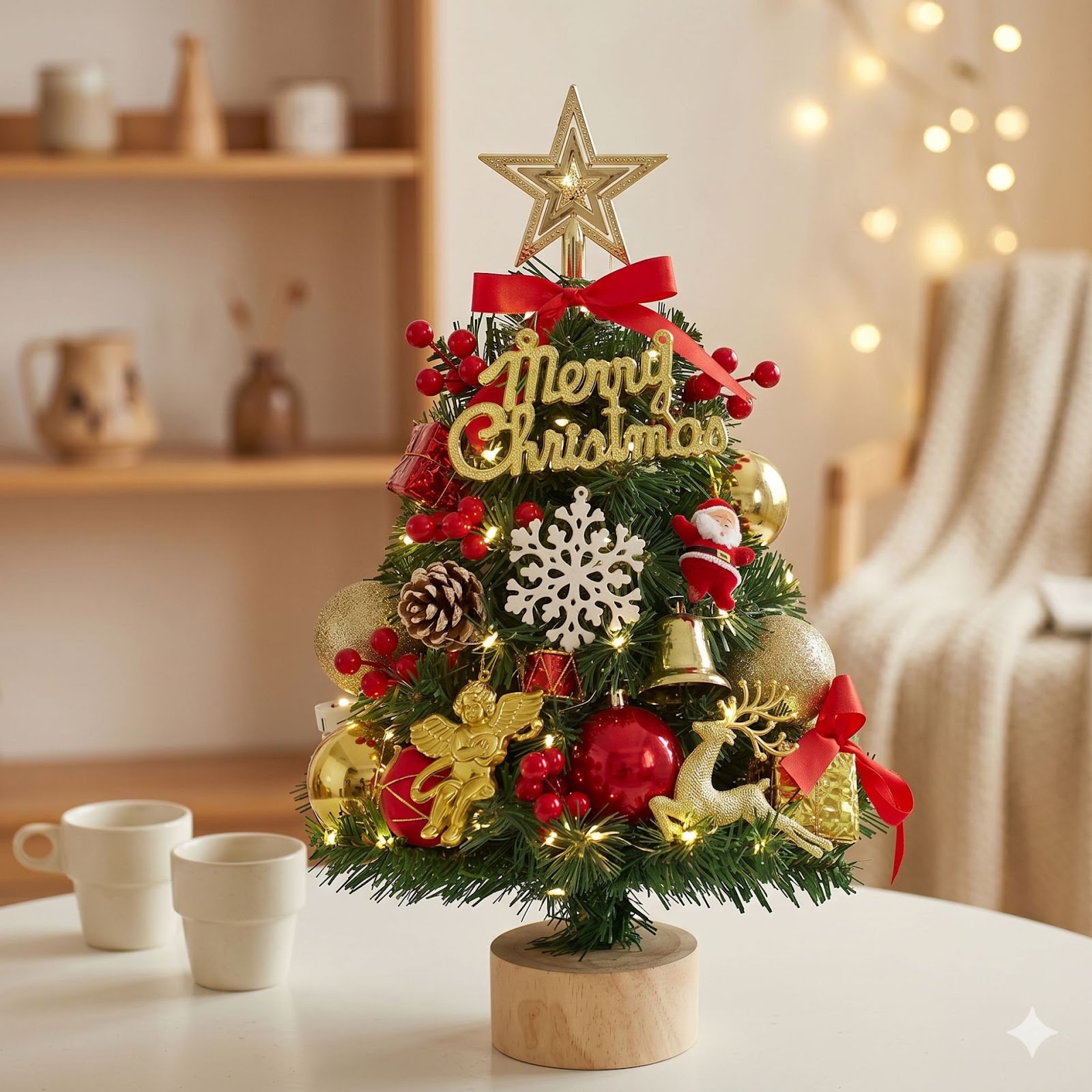 Mini-Weihnachtsbaum mit LED-Lichterkette