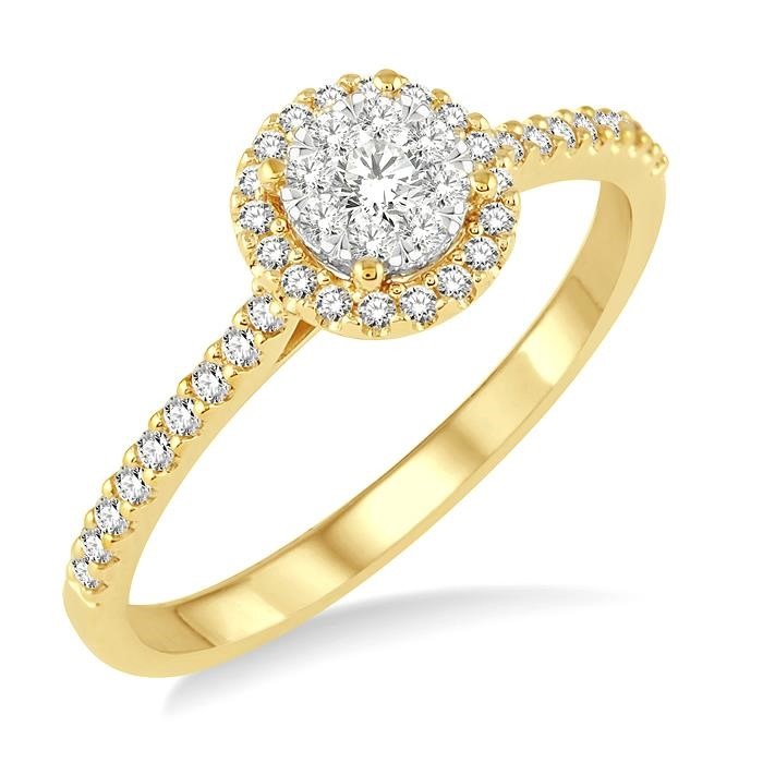 Round Shape Halo Lovebright Essential Diamond Engagement Ring