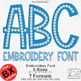 French Knot Machine embroidery font, primary stitch sample