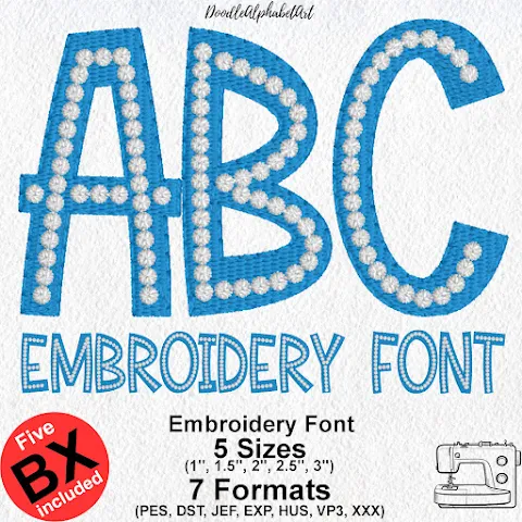 French Knot Machine Embroidery Font machine embroidery font preview