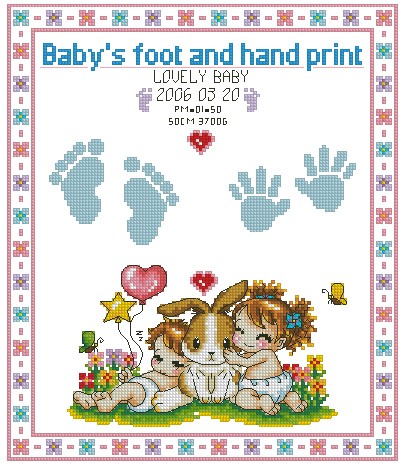 CMP X215 Hand Footprints Birth Certificate