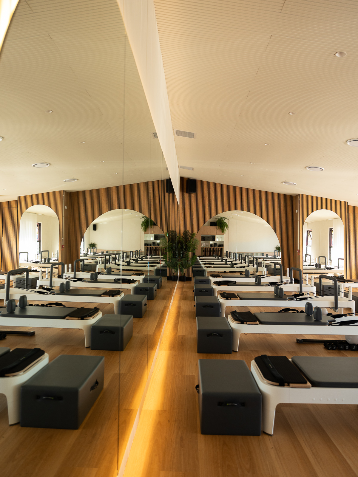 Inside the reformer room at Grind Burleigh Heads