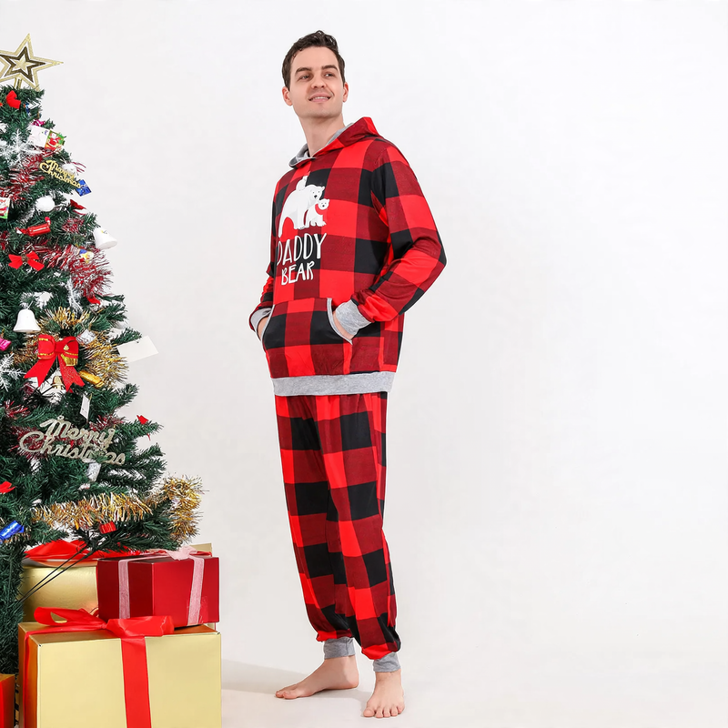 Weihnachts-Pyjama-Set für die Familie, Strickoptik-Druck