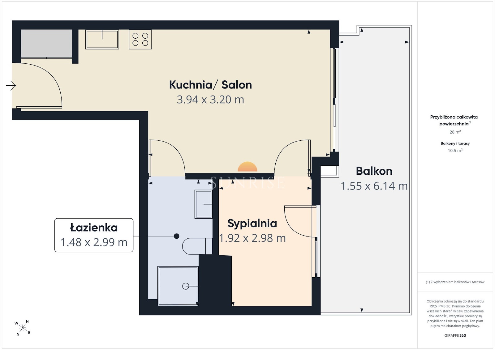 Hevenia Mrzeżyno 27,20 m² przy plaży – apartament z widokiem na morze — zdjęcie 2