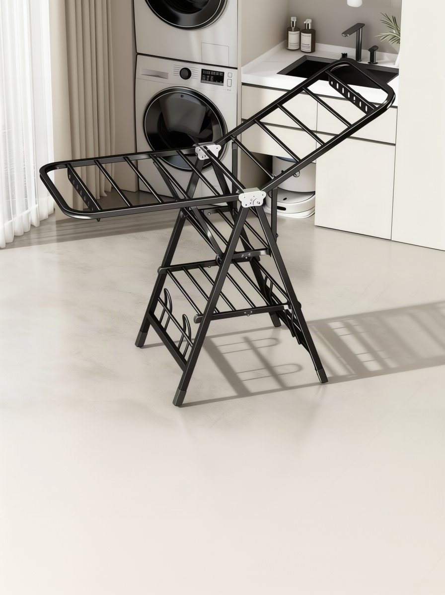 Foldable drying rack made of carbon steel