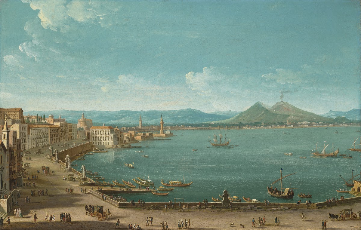 Naples with the Bay of Santa Lucia and Vesuvius beyond