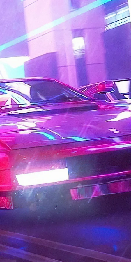 Testarossa, Outrun, Neon, Retrowave 4K Phone Wallpaper