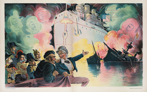 Celebrating July 4th 1898  the triumph of the American battle ship 1898