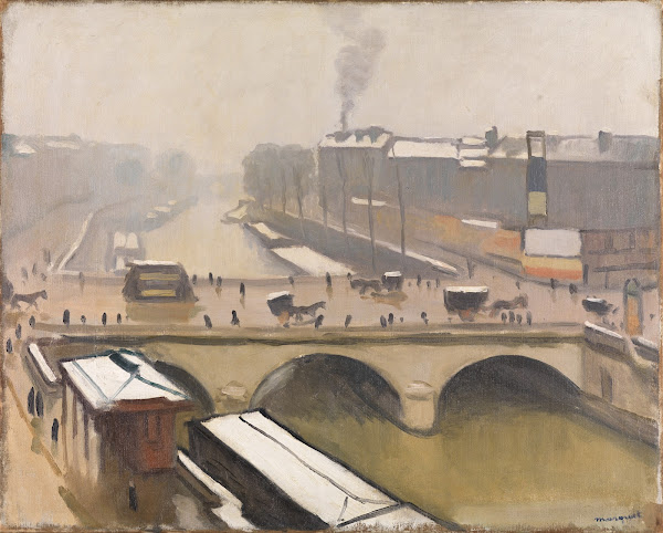 View of the Pont Saint Michel in Paris 1912