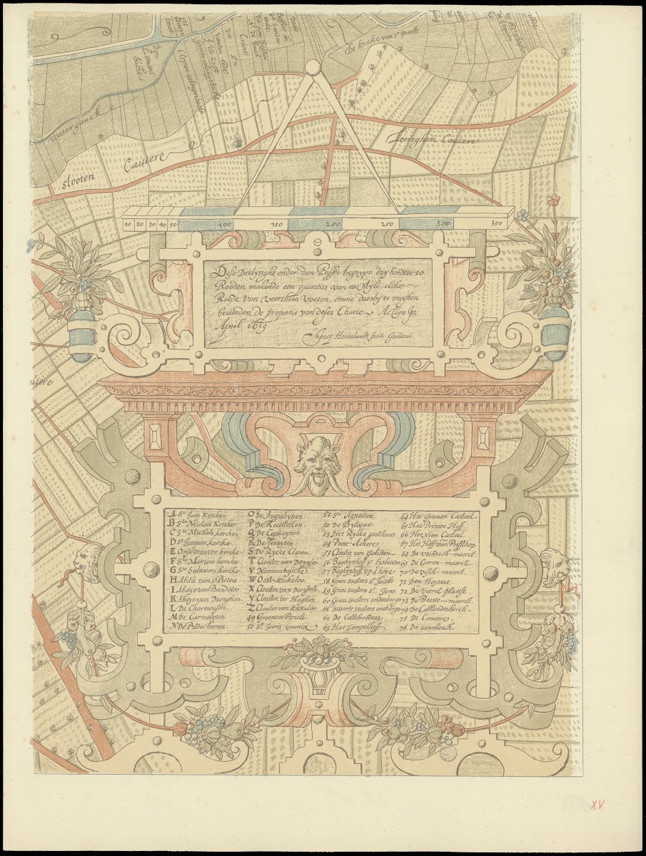 Maps of Ghent drawn in 1619 by surveyor Jacq Horenbault Pl07 1900
