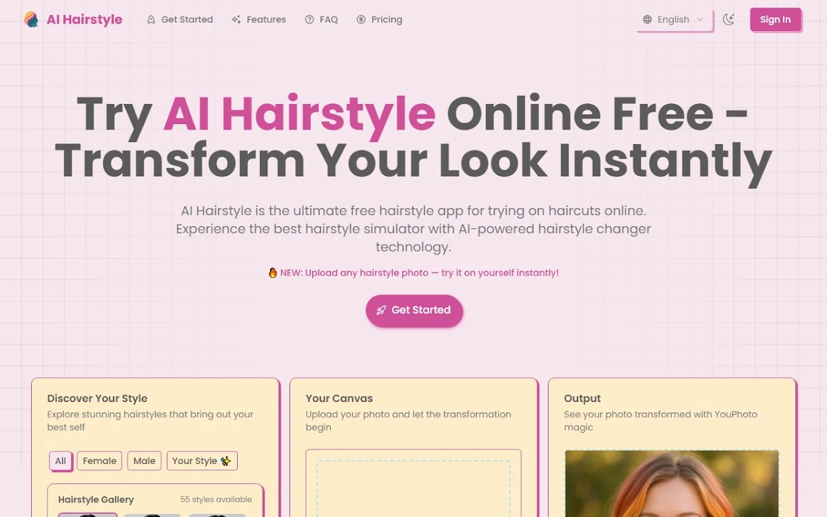 Captura de AI Hairstyle-