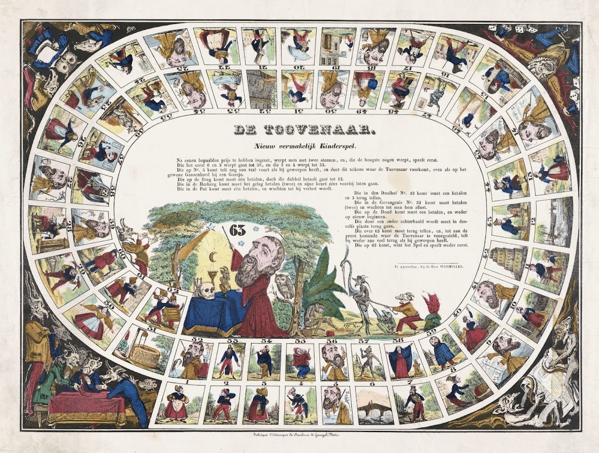 De Toovenaar  Nieuw Vermakelijk Kinderspel 1856