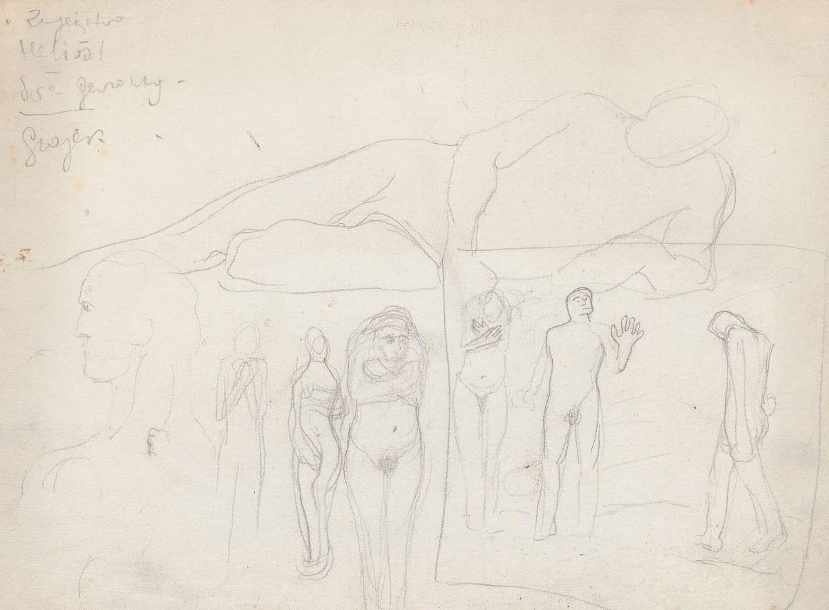 Sketches of naked figures