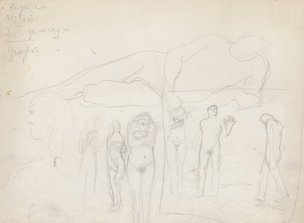 Sketches of naked figures