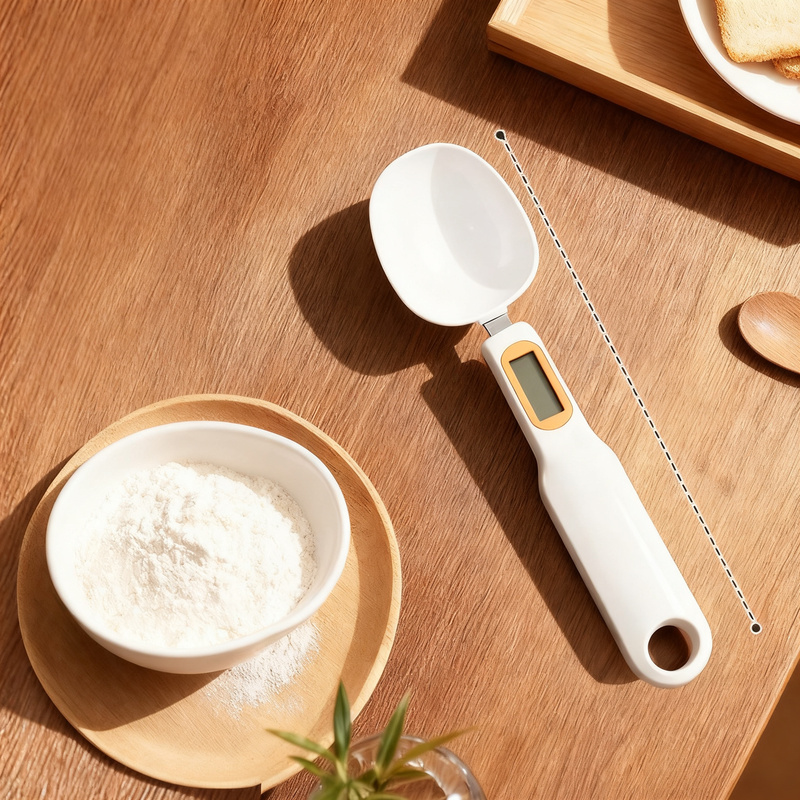 Electronic measuring spoon with scale, 0.1 g accuracy