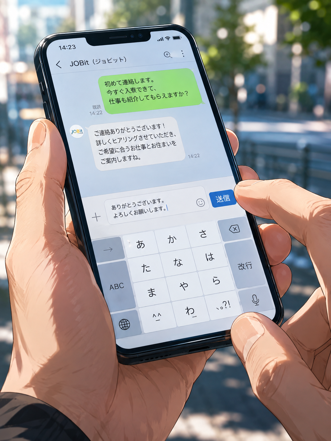 送信ボタンを押す瞬間