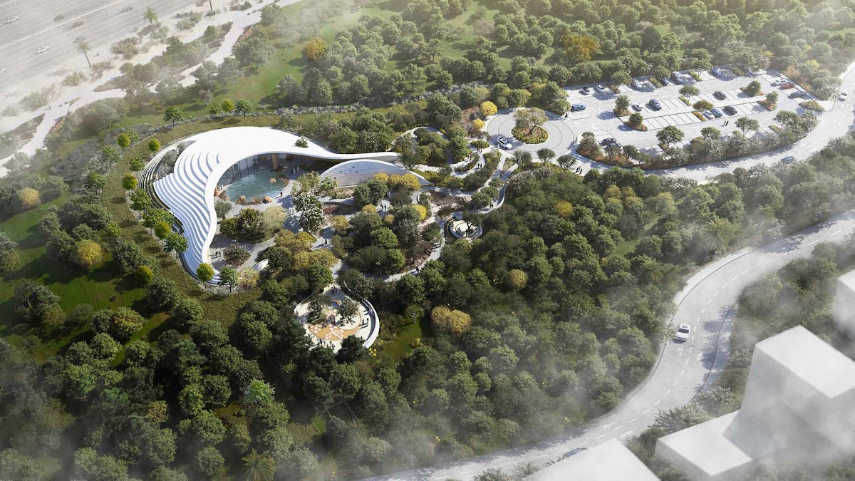 The Experience Pavilion Aerial View