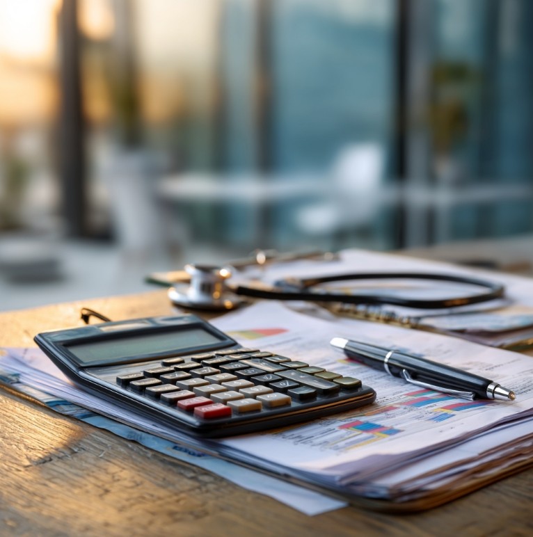 병원비 계산과 환급 개념 이미지