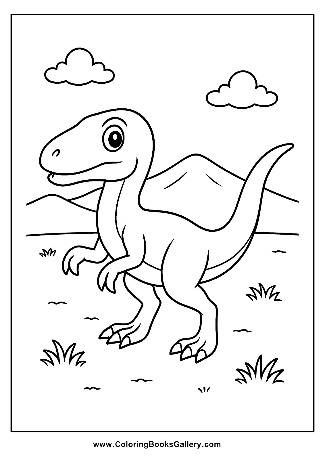 Explore the World of Dinosaurs with Our Easy Velociraptor Coloring Page for Kids – free coloring page for kids