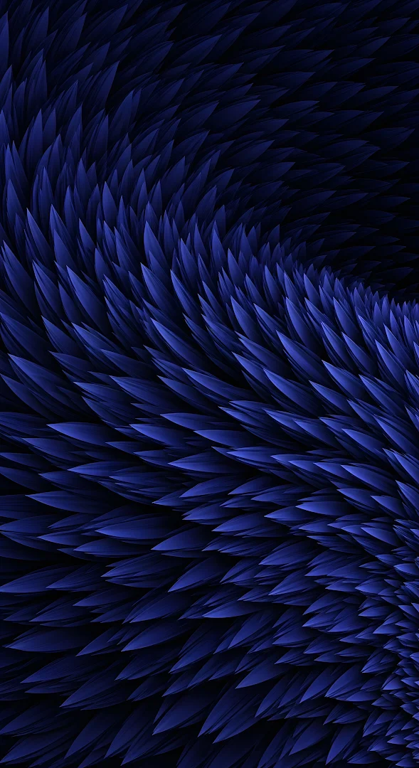 Deep Blue Abstract Spiky Texture Swirl Geometric Pattern