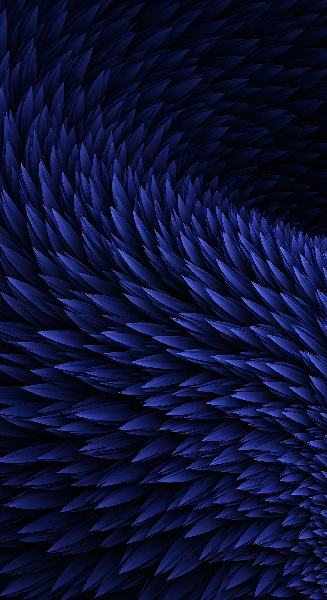 Deep Blue Abstract Spiky Texture Swirl Geometric Pattern - Free 4K mobile Wallpaper
