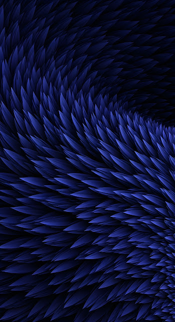 Deep Blue Abstract Spiky Texture Swirl Geometric Pattern - Free mobile Wallpaper
