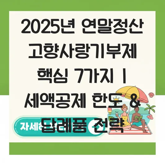 연말정산 대비 고향사랑기부제 세액공제 한도 및 답례품 베스트 추천 리스트 대표 이미지