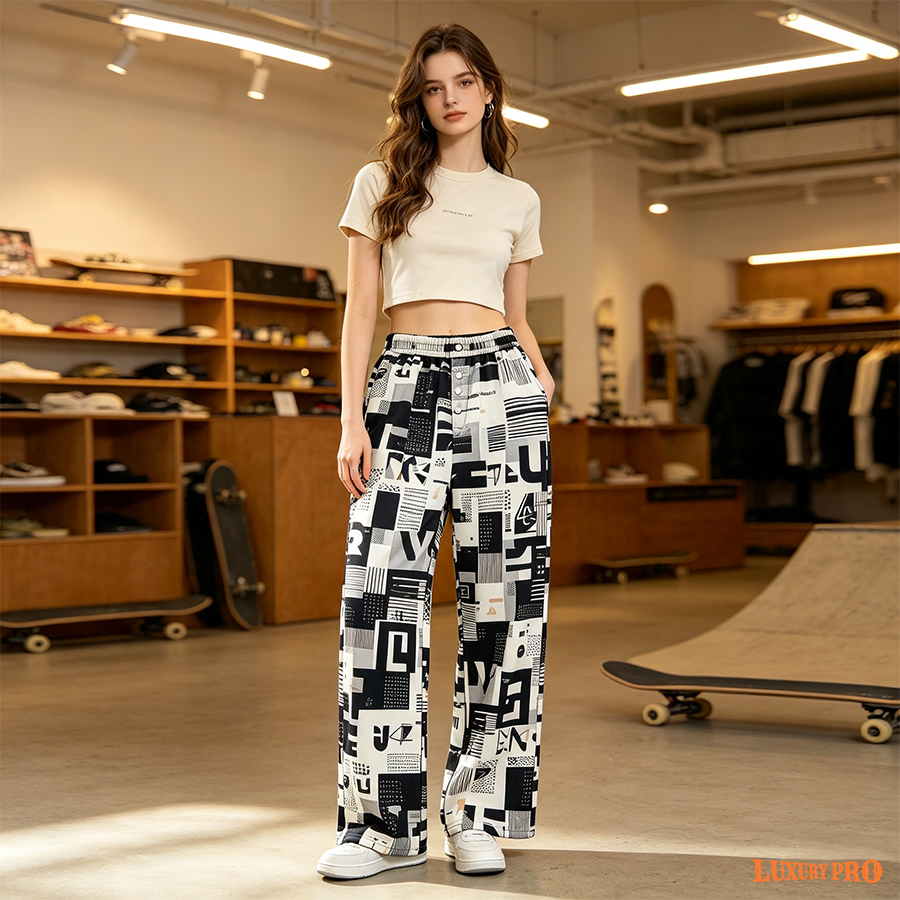 AOP YUAN Striped Pants