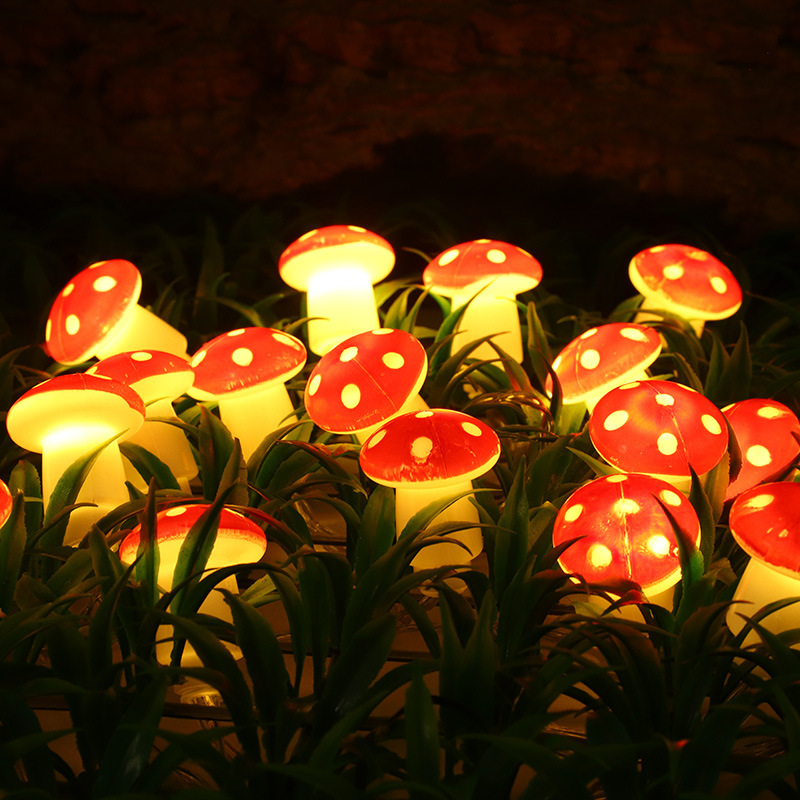 LED Mushroom Light String, 1.5 m to 6 m