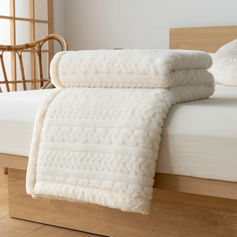 Weiche Korallenfleece-Decke, doppellagig, für Sofa und Zuhause