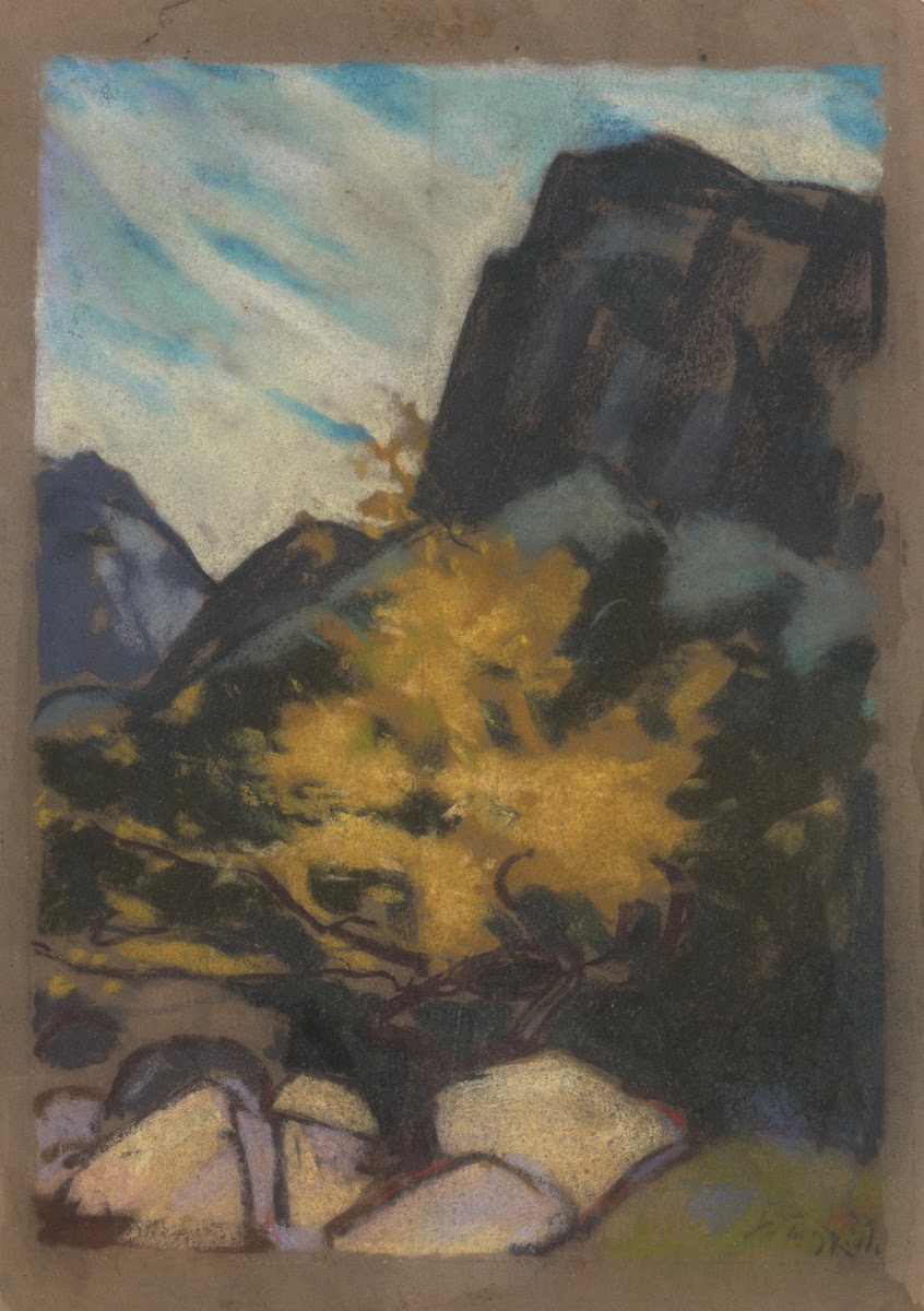 Rocky Landscape with a Yellow Tree 1931