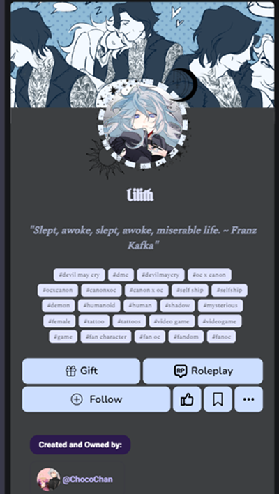 Customized character profile 24