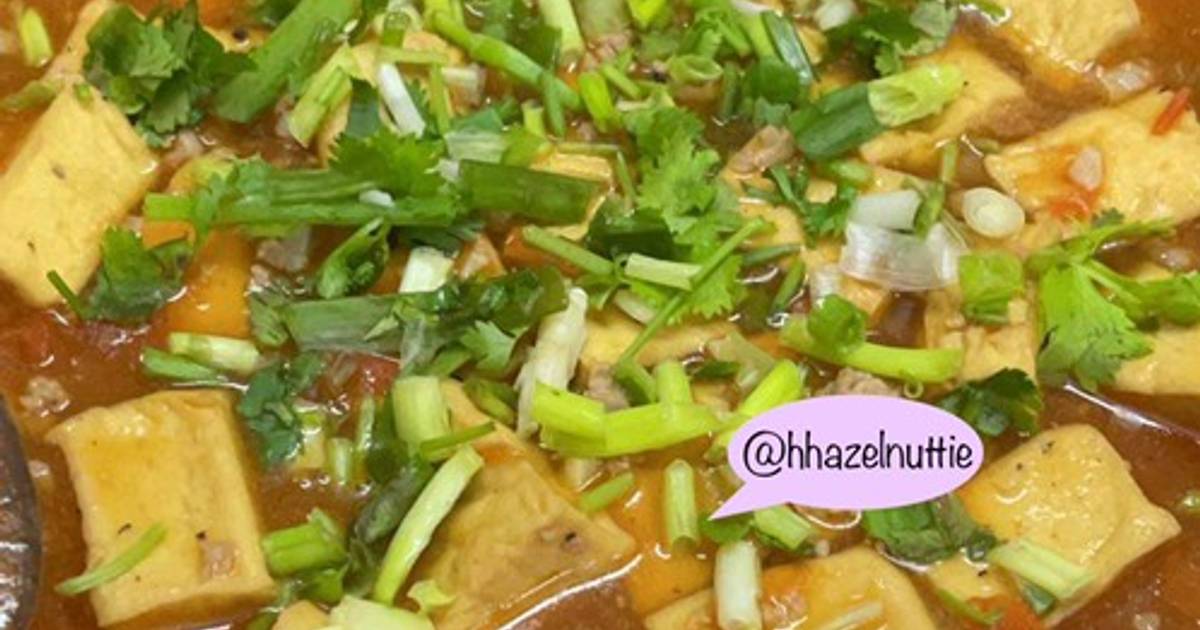 Đậu hũ sốt cà + thịt heo băm
