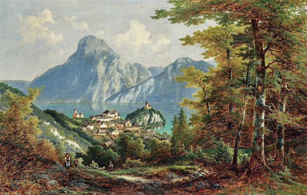 A view of Traunstein and Traunkirchen 1882
