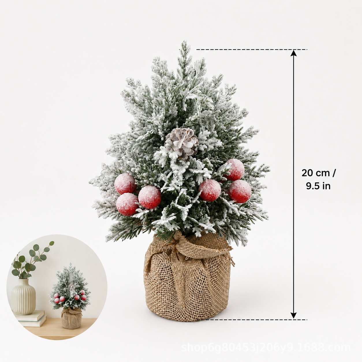 Mini Christmas tree with red berries