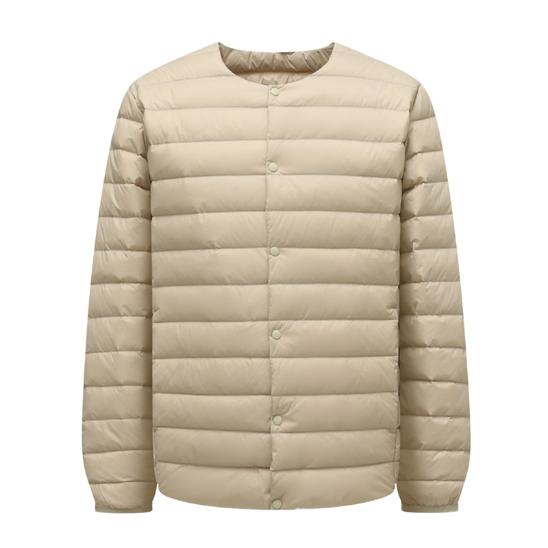 Unisex down jacket, lightweight, with variable neckline