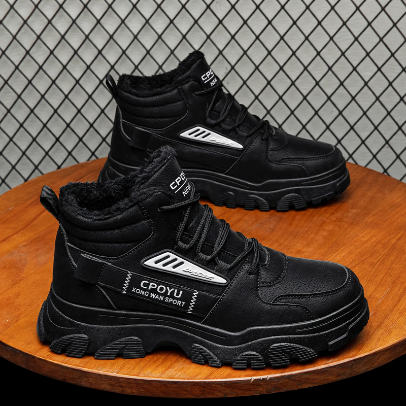 Gefütterte Herren-Stiefeletten, warm und robust